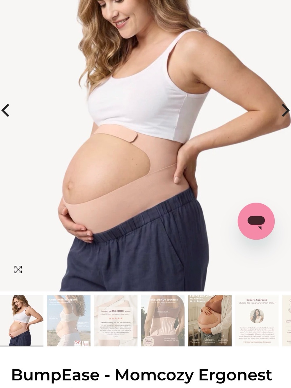 Black Momcozy BumpEase Pregnancy Support Belt in Nude